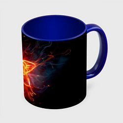 Кружка 3D Flower Neon Fashion 2035 Flame, цвет: 3D-белый + синий