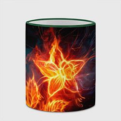 Кружка 3D Flower Neon Fashion 2035 Flame, цвет: 3D-зеленый кант — фото 2
