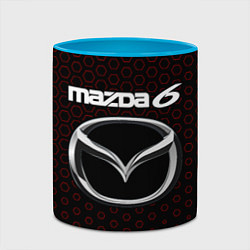 Кружка 3D MAZDA 6 - Соты, цвет: 3D-белый + небесно-голубой — фото 2