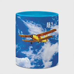 Кружка 3D Гражданский самолет Ан-2, цвет: 3D-белый + небесно-голубой — фото 2