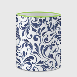 Кружка 3D Гжелевый рисунок, цвет: 3D-светло-зеленый кант — фото 2