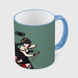 Кружка 3D Семья Шпиона Family, цвет: 3D-небесно-голубой кант