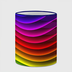 Кружка 3D Color line neon pattern Abstraction Summer 2023, цвет: 3D-синий кант — фото 2