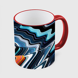 Кружка 3D Abstraction expressive pattern, цвет: 3D-красный кант