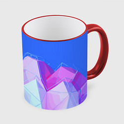 Кружка 3D Pink ice Abstractiom Geometry, цвет: 3D-красный кант