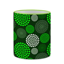 Кружка 3D ТЕКСТУРНЫЕ МОЛЕКУЛЫ, цвет: 3D-светло-зеленый кант — фото 2