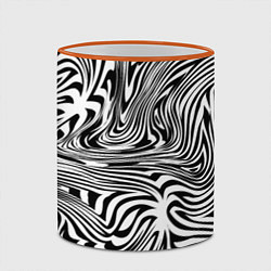Кружка 3D Сумасшедшая зебра Абстрактный узор с извилистыми л, цвет: 3D-оранжевый кант — фото 2