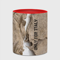 Кружка 3D Только для Италии Мешковина Рваньё Only for Italy, цвет: 3D-белый + красный — фото 2