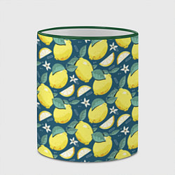 Кружка 3D Cute lemon pattern, цвет: 3D-зеленый кант — фото 2