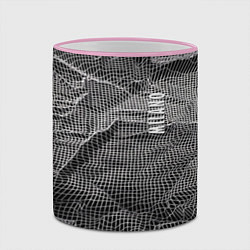 Кружка 3D Мятая сетчатая ткань Crumpled Mesh Fabric, цвет: 3D-розовый кант — фото 2