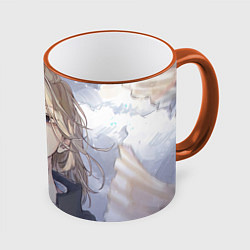 Кружка 3D Манжиро Сано арт, цвет: 3D-оранжевый кант