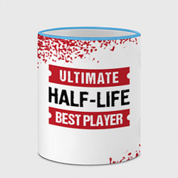 Кружка 3D Half-Life: красные таблички Best Player и Ultimate, цвет: 3D-небесно-голубой кант — фото 2