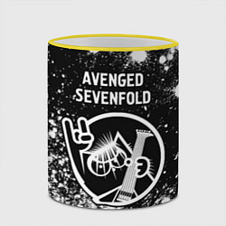Кружка 3D Avenged Sevenfold КОТ Краска, цвет: 3D-желтый кант — фото 2