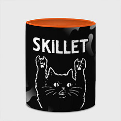 Кружка 3D Группа Skillet и Рок Кот, цвет: 3D-белый + оранжевый — фото 2