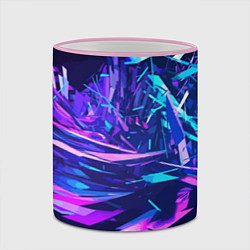 Кружка 3D Абстрактная неоновая композиция Abstract neon comp, цвет: 3D-розовый кант — фото 2