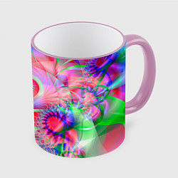 Кружка 3D WRITHING COLORED FRACTALS, цвет: 3D-розовый кант