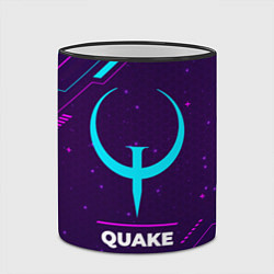 Кружка 3D Символ Quake в неоновых цветах на темном фоне, цвет: 3D-черный кант — фото 2