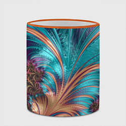 Кружка 3D Floral composition Цветочная композиция, цвет: 3D-оранжевый кант — фото 2