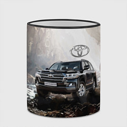 Кружка 3D Toyota Land Cruiser 200 в пещере со скальными рису, цвет: 3D-черный кант — фото 2