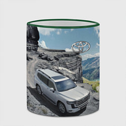 Кружка 3D Toyota Land Cruiser 300 Горная дорога, цвет: 3D-зеленый кант — фото 2