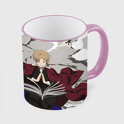 Кружка 3D Оками и Такаша Natsume Yuujinchou, цвет: 3D-розовый кант