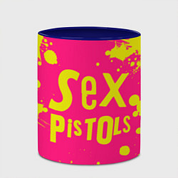 Кружка 3D Sex Pistols Yellow Logo, цвет: 3D-белый + синий — фото 2