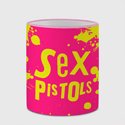 Кружка 3D Sex Pistols Yellow Logo, цвет: 3D-розовый кант — фото 2