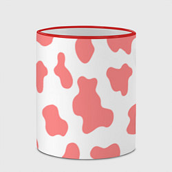 Кружка 3D Розовая корова, цвет: 3D-красный кант — фото 2