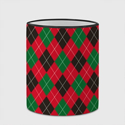 Кружка 3D Классический аргайл, цвет: 3D-черный кант — фото 2