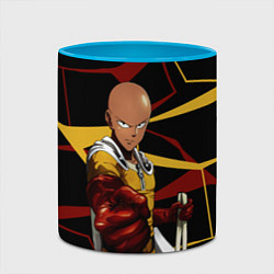 Кружка 3D One Punch Man - Сайтама-аниме, цвет: 3D-белый + небесно-голубой — фото 2