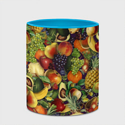 Кружка 3D Вкусные Летние Фрукты, цвет: 3D-белый + небесно-голубой — фото 2
