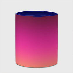 Кружка 3D Оранжево-пурпурный градиент, цвет: 3D-белый + синий — фото 2