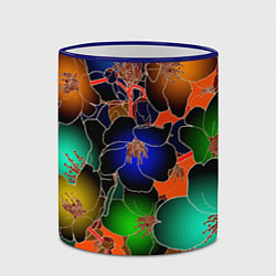 Кружка 3D Vanguard floral pattern Summer night Fashion trend, цвет: 3D-синий кант — фото 2