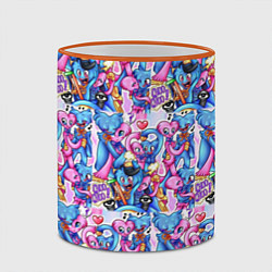 Кружка 3D POPPY PLAYTIME HAGGY WAGGY AND KISSY MISSY LOVE, цвет: 3D-оранжевый кант — фото 2