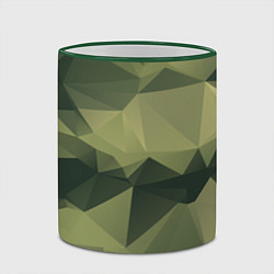 Кружка 3D 3д полигоны - камуфляж, цвет: 3D-зеленый кант — фото 2
