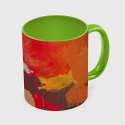 Кружка 3D Мазки Акварелью, цвет: 3D-белый + светло-зеленый