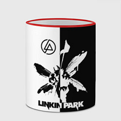 Кружка 3D Linkin Park логотип черно-белый, цвет: 3D-красный кант — фото 2