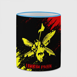 Кружка 3D Linkin Park желто-красный, цвет: 3D-небесно-голубой кант — фото 2