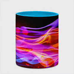 Кружка 3D Abstract colorful waves, цвет: 3D-белый + небесно-голубой — фото 2