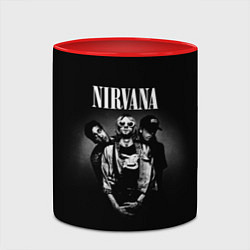 Кружка 3D Nirvana рок-группа, цвет: 3D-белый + красный — фото 2