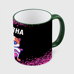 Кружка 3D Татьяна КОШЕЧКА Краска, цвет: 3D-зеленый кант