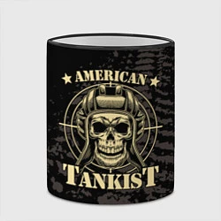 Кружка 3D American tankist Skull in the headset, цвет: 3D-черный кант — фото 2
