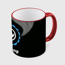 Кружка цветная Dongfeng в стиле Top Gear со следами шин на фоне