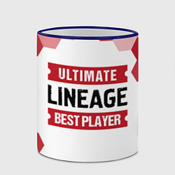 Кружка 3D Lineage: красные таблички Best Player и Ultimate, цвет: 3D-синий кант — фото 2