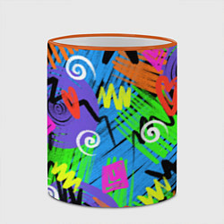 Кружка 3D Яркий геометрический принт, цвет: 3D-оранжевый кант — фото 2