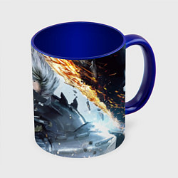 Кружка 3D Metal Gear Rising: Revengeance, цвет: 3D-белый + синий