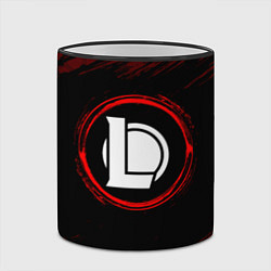 Кружка 3D Символ League of Legends и краска вокруг на темном, цвет: 3D-черный кант — фото 2