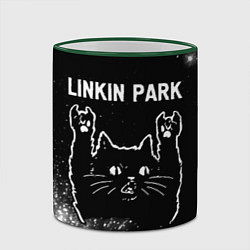 Кружка 3D Группа Linkin Park и Рок Кот, цвет: 3D-зеленый кант — фото 2