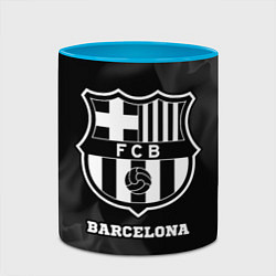 Кружка 3D Barcelona Sport на темном фоне, цвет: 3D-белый + небесно-голубой — фото 2