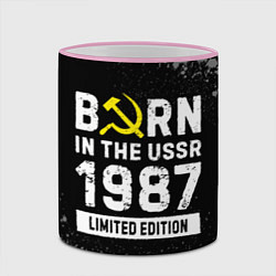 Кружка 3D Born In The USSR 1987 year Limited Edition, цвет: 3D-розовый кант — фото 2
